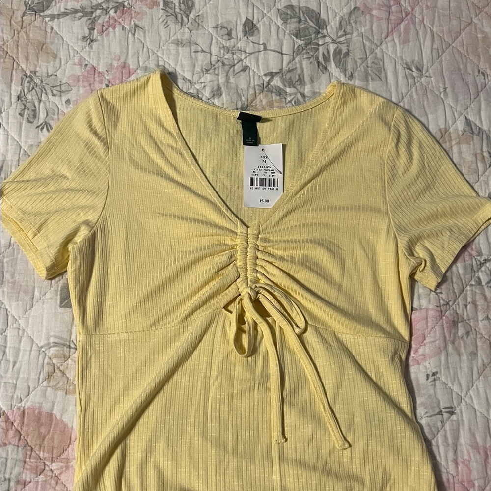 Wild Fable Yellow Ruched Blouse
